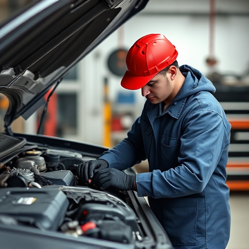 auto technician working
