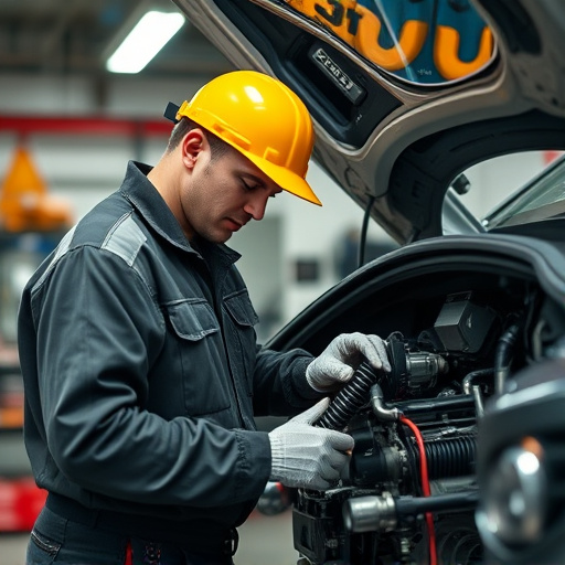 auto technician working