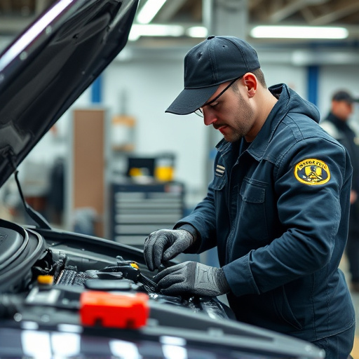auto technician working