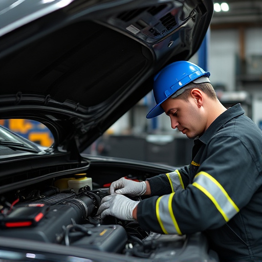 auto technician working