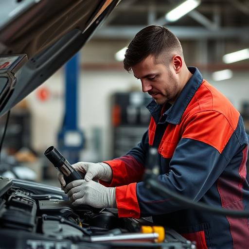 auto technician working