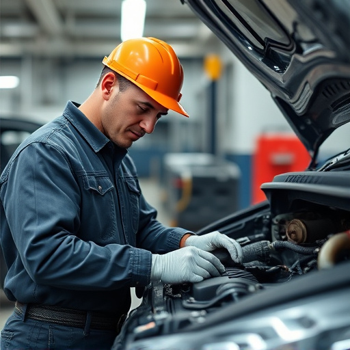 auto technician working