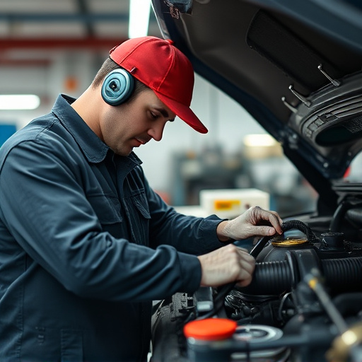 auto technician working