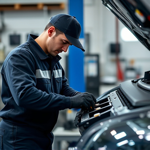 auto technician working