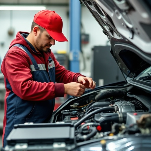 auto technician working