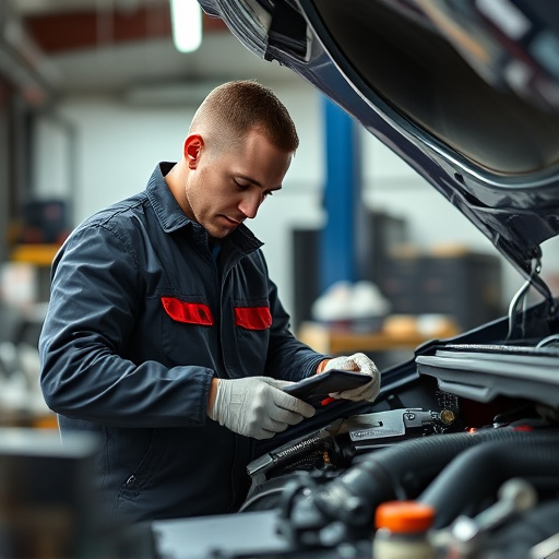 auto technician working