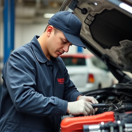 auto technician working