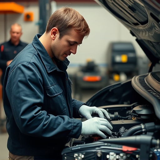 auto technician working