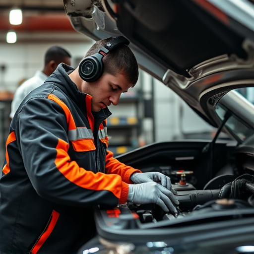 auto technician working