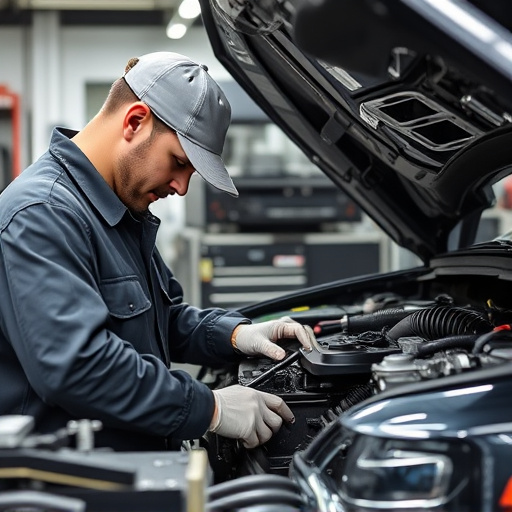 auto technician working