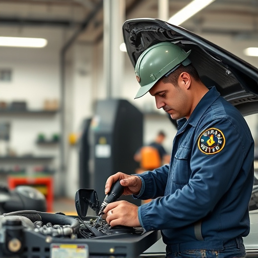 auto technician working