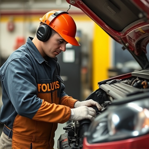 auto technician working
