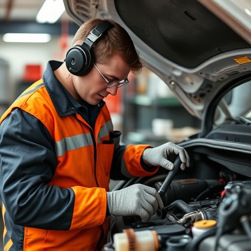 auto technician working