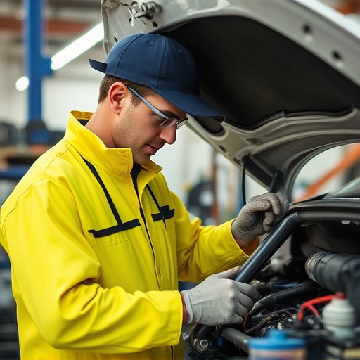 auto technician working
