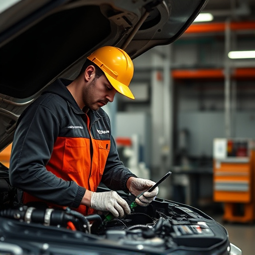auto technician working