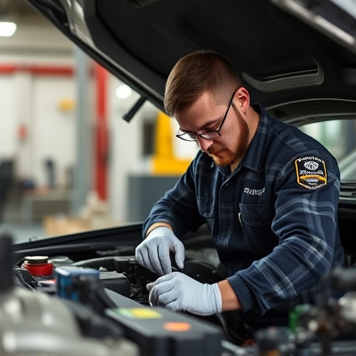 auto technician working