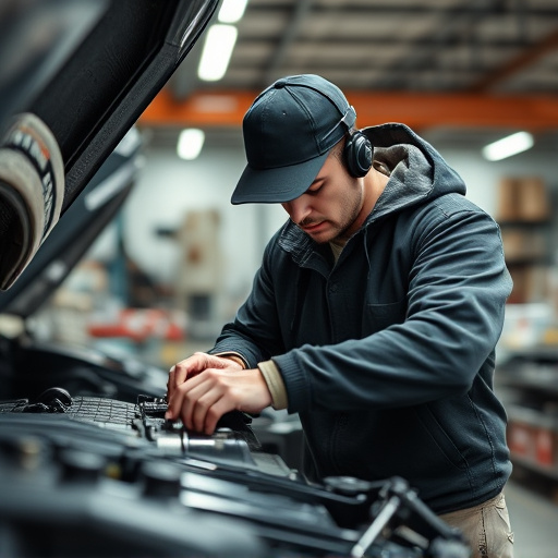 auto technician working