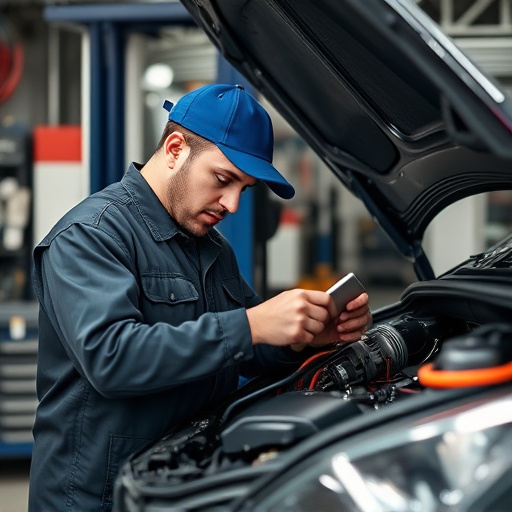 auto technician working