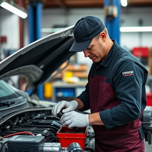 auto technician working