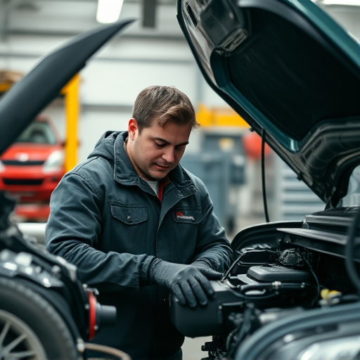 auto technician working
