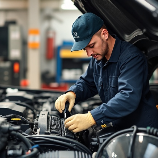 auto technician working