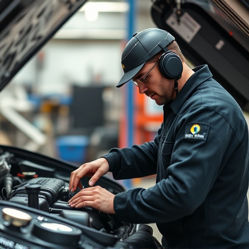 auto technician working