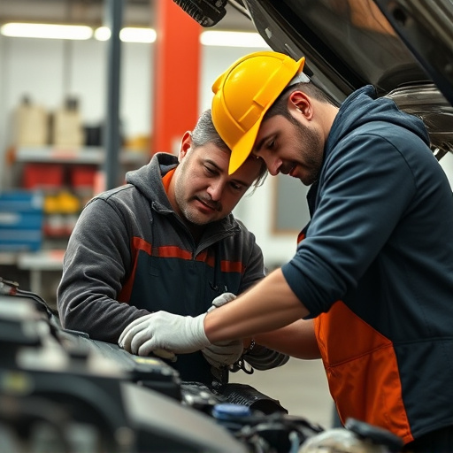 auto technician working