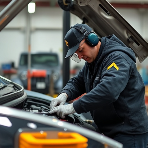 auto technician working