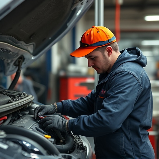 auto technician working