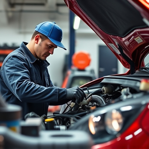 auto technician working