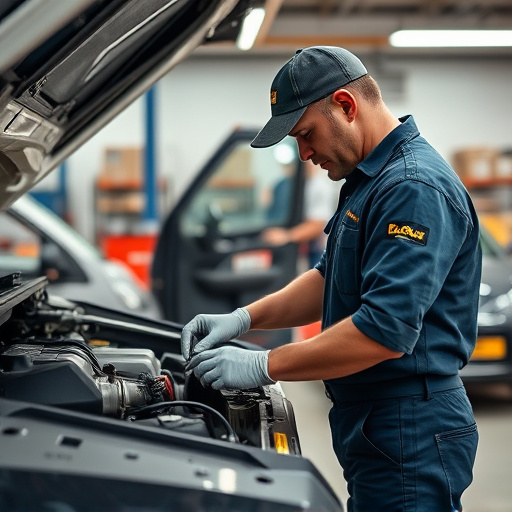 auto technician working