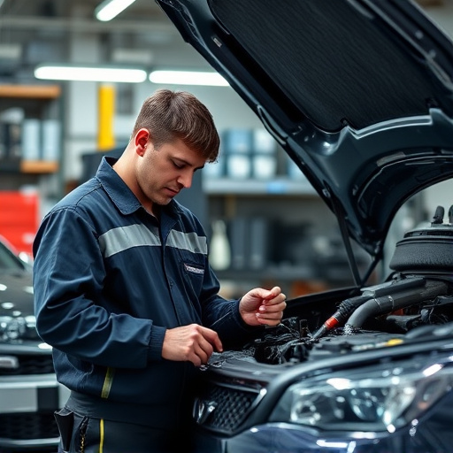 auto technician working