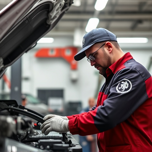auto technician working
