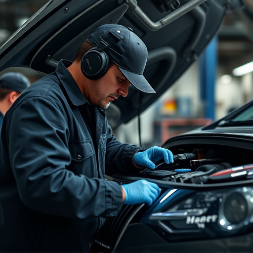 auto technician working