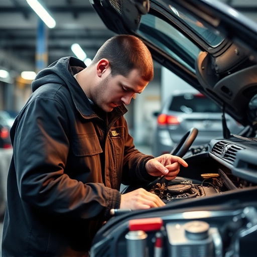 auto technician working