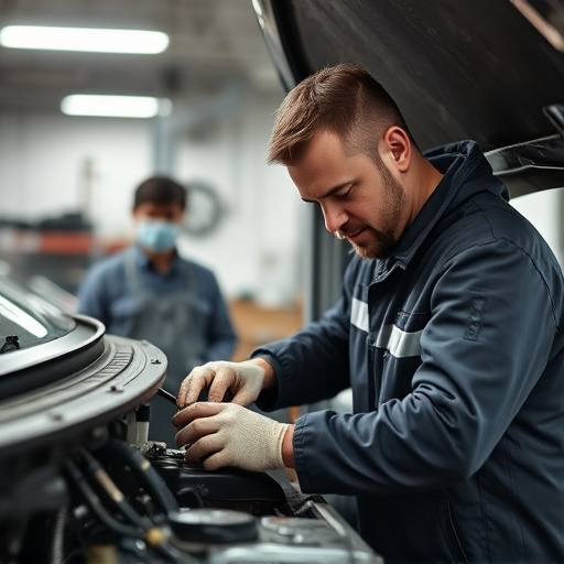 auto technician working