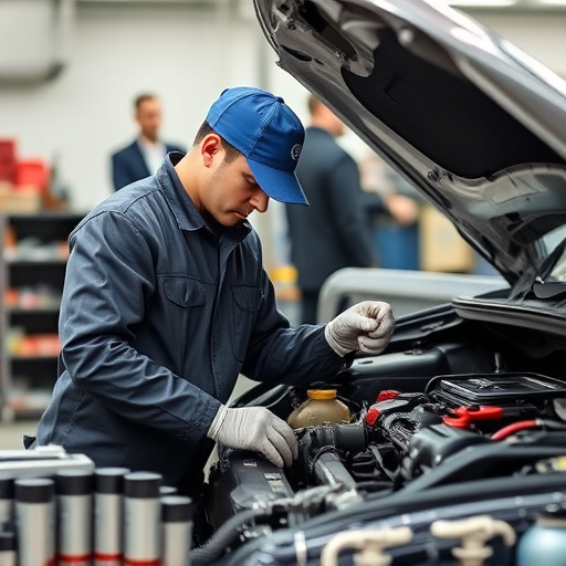 auto technician working