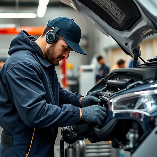 auto technician working