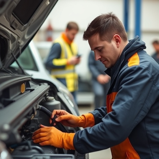 auto technician working