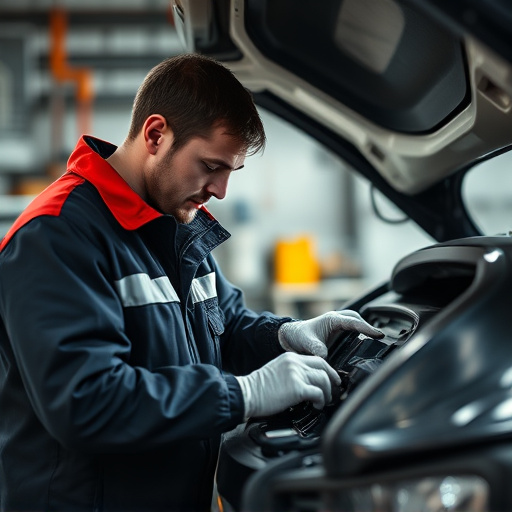 auto technician working