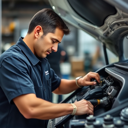 auto technician working
