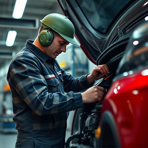 auto technician working