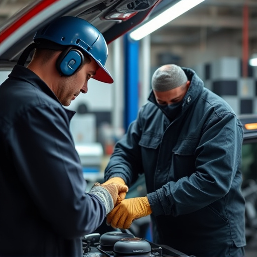 auto technician working