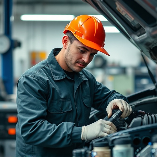 auto technician working