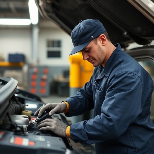 auto technician working