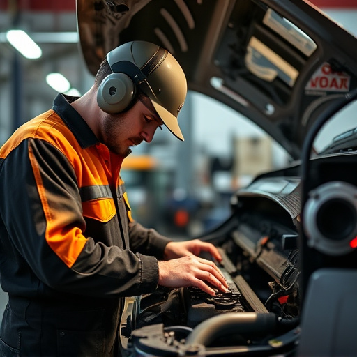 auto technician working
