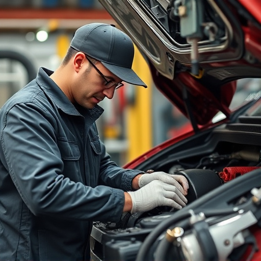 auto technician working