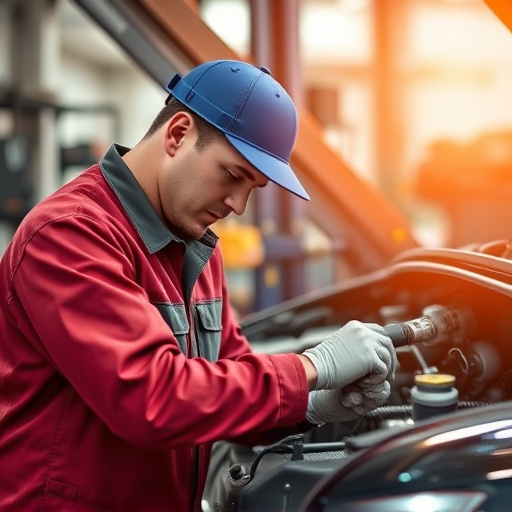 auto technician working