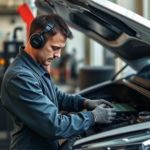 auto technician working