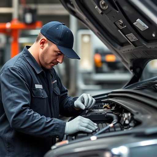 auto technician working